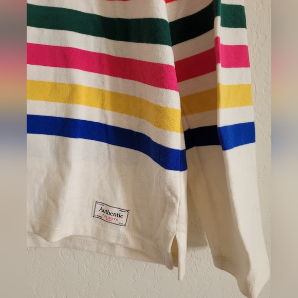 Colorful Breton Striped long sleeve top | size L - Picture 3 of 6